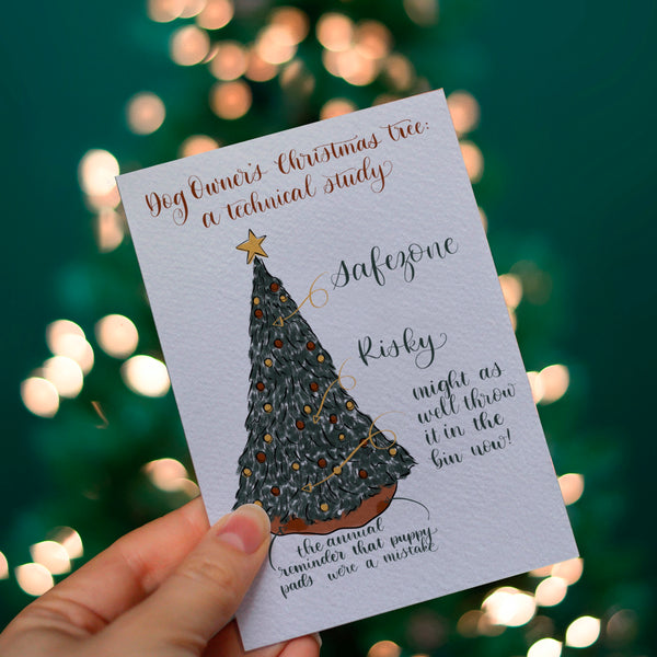 Dog Owner Christmas Tree Card