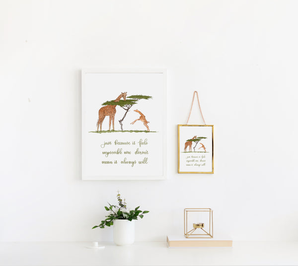 Motivational Giraffes Wall Art